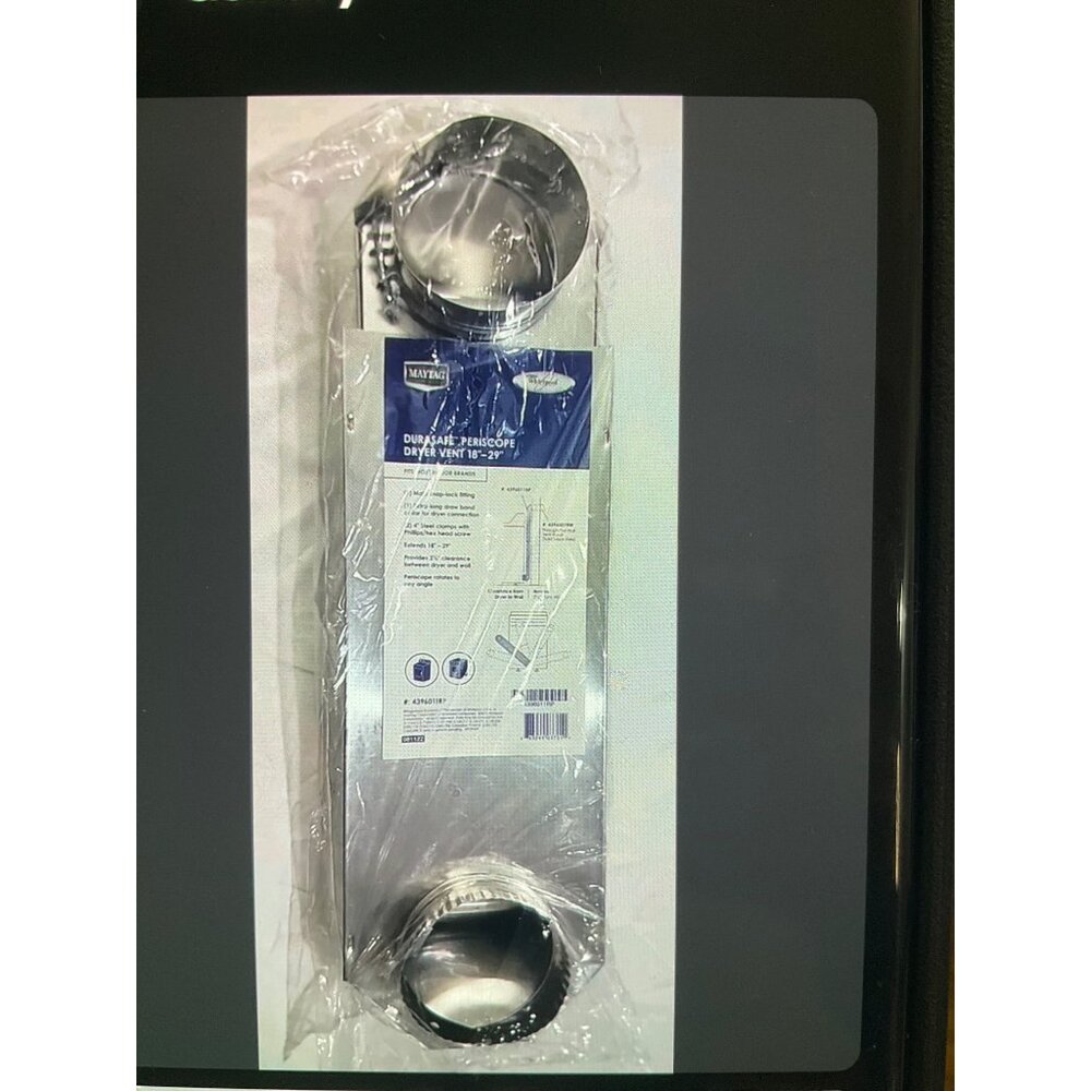 New Maytag Durasafe Periscope Dryer Vent 18"